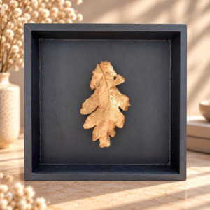 Schilderij Blad blauw-brons